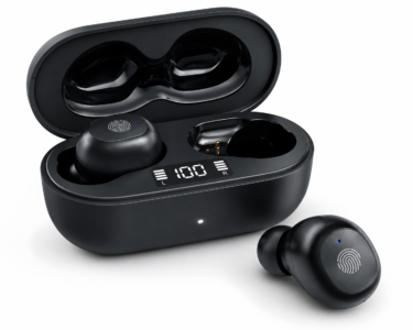 Black Wireless Bluetooth Earbuds with Charging Case