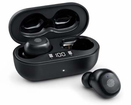 Black Wireless Bluetooth Earbuds with Charging Case